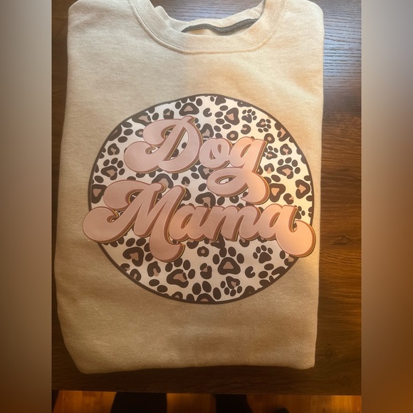 Dog Mama Beige Sweatshirt - Picture 1 of 1